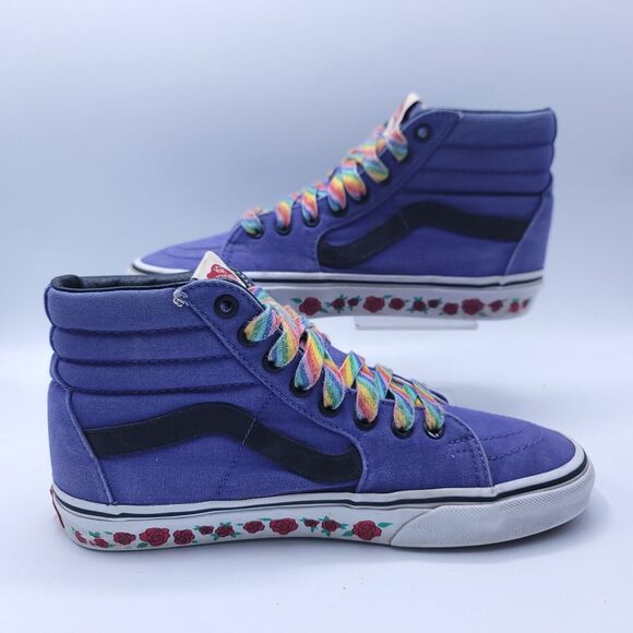 Vans Blue High-Top Athletic Shoes with Classic Waffle Sole - Picture 6 of 8